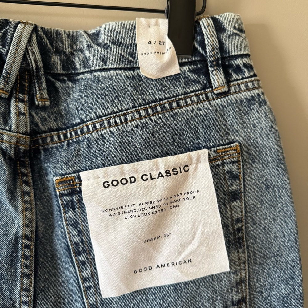 GOOD AMERICAN GOOD CLASSIC JEANS INDIGO SIZE 4
